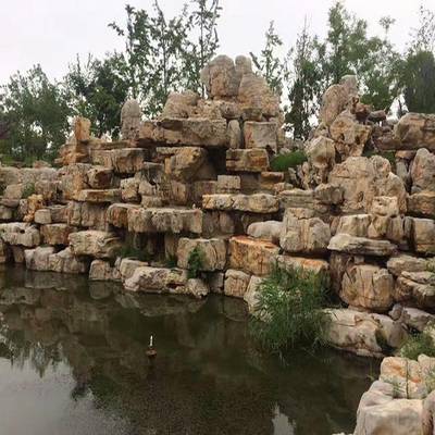 清秀龟纹石 匠心打造大小型流水假山与驳岸景观工程